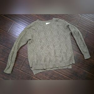 Time and Tru Womens Olive Knit Pullover Sweater Large